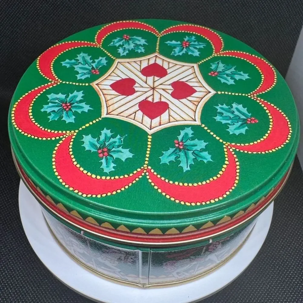 Vintage Avon Yuletide Carousel Christmas Decorative Tin with Original Box